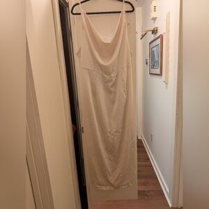 SHEIN Cream Cowl Neck Maxi Slip Dress